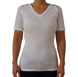 Dame Holdnings T-shirt med ærme - hvid str. M