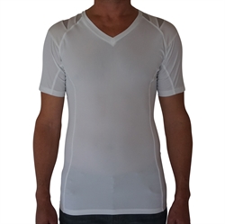 Herre Holdnings T-shirt med ærme - hvid str. M