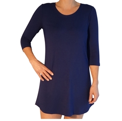 DAME natkjole  med 3/4 ærme mørkeblå str. XL
