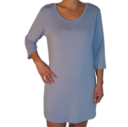 DAME natkjole  med 3/4 ærme lyseblå str. XL