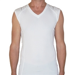 Herre  Holdnings T-shirt uden ærme - hvid str. L