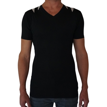 Herre Holdnings T-shirt med ærme - sort str. S